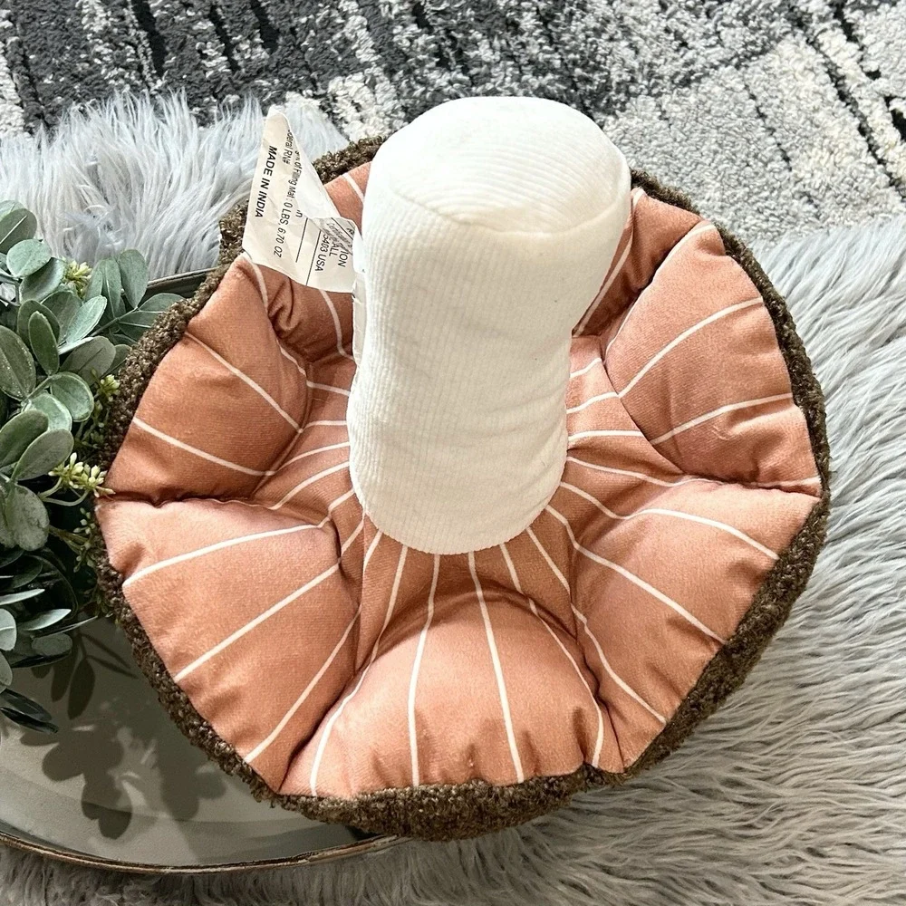 Cottage Core Decorative Brown Mushroom Novelty Throw Pillow NWT